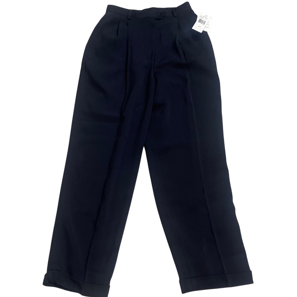 Lauren Ralph Lauren Petite Heritage Navy Blue Pleated Dress Pants 8Petite NEW